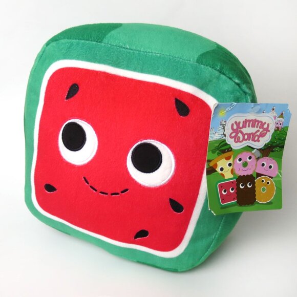 Yummy World 10" Kenji Square Watermelon Plush - Picture 1 of 8